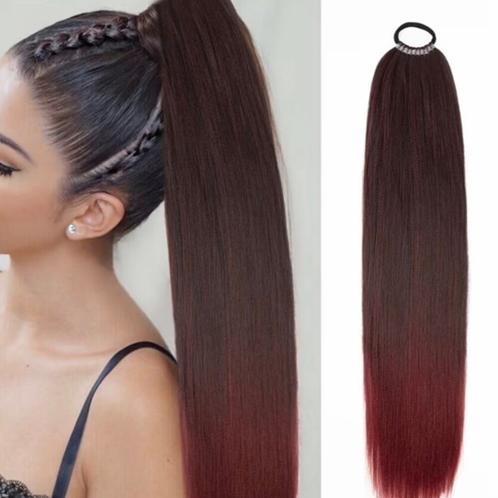 Bundle includes Ponytail Hair Extension - black/red - x3